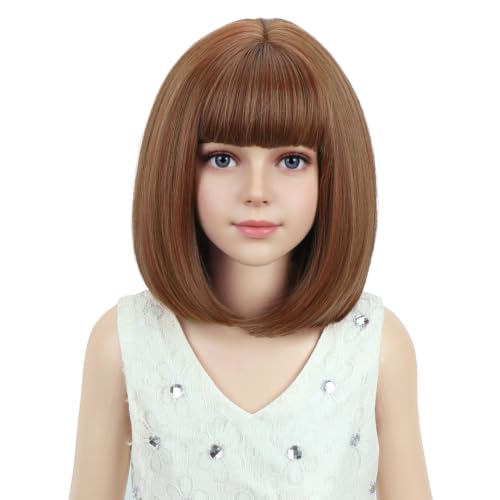 Short Dark Orange Bob Wig - Heat Resistant Synthetic Cosplay Hair