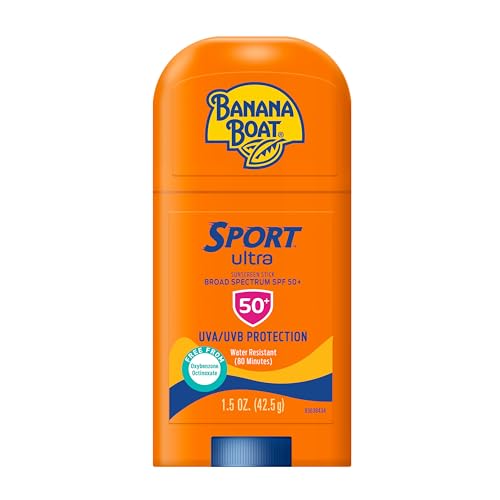 Banana Boat Sport SPF 50 Sunscreen Stick 1.5 oz - Water & Sweat Resistant, Broad Spectrum UVA & UVB Protection