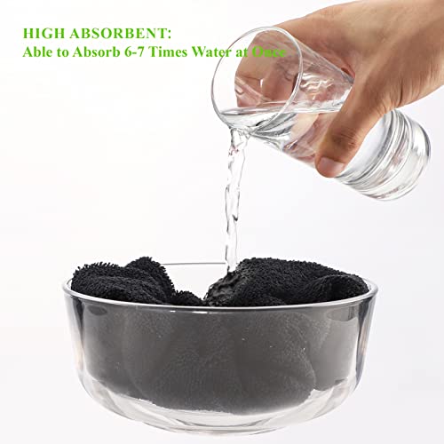 COGANA Bleach Proof Microfiber Hair Towels Set 16x32in Black 6 Pack Salon Towels