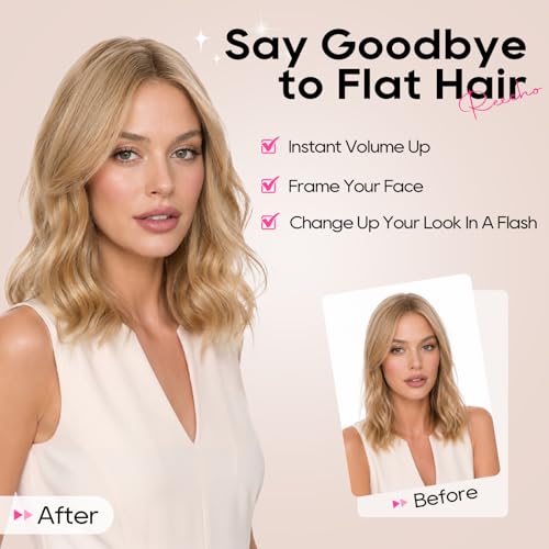 REECHO 12-Inch Beach Wave Clip-In Hair Volumizer - 2PCS Hair Extensions
