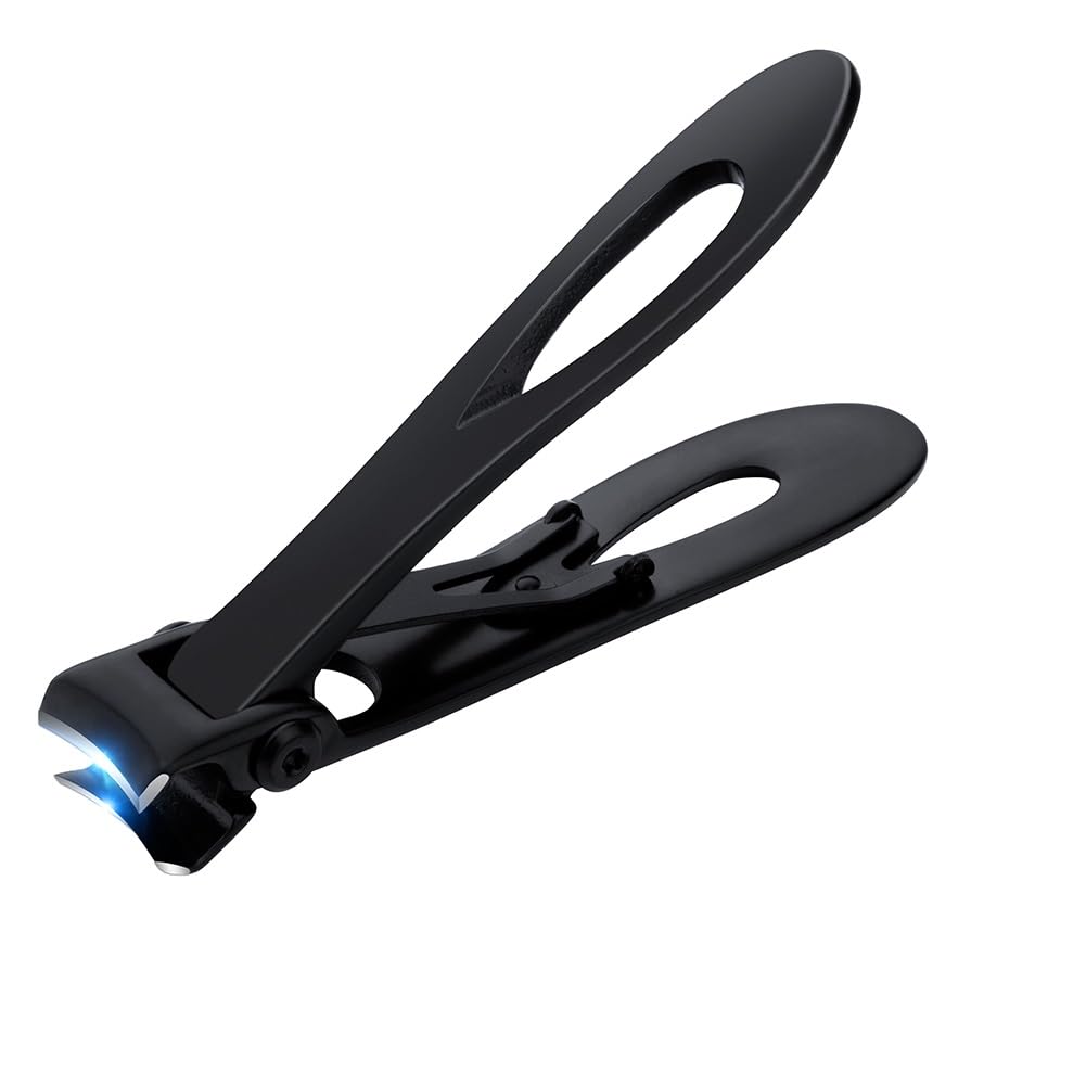 Nail Clippers 15mm Wide Jaw Big Toenail Clippers Fingernail Clippers Clippers Fingernail Clippers Stainless Steel Fingernail Toenail Clippers for Thick Nails (Black-Wide Jaw)