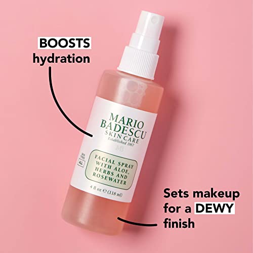 Mario Badescu Facial Spray with Aloe & Rose Water - 8 Ounce Mist for Hydration & Refreshment