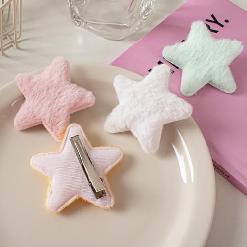 20 Pcs Fluffy Star Hair Clips - Cute Y2K Hair Barrettes