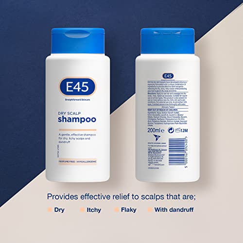 E45 Dry Scalp Shampoo 200ml - Dermatologically Tested, Dandruff Care