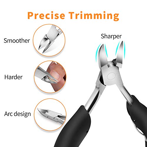 Ruosong Toenail Clipper for Thick & Ingrown Nails - Stainless Steel Pedicure Tool
