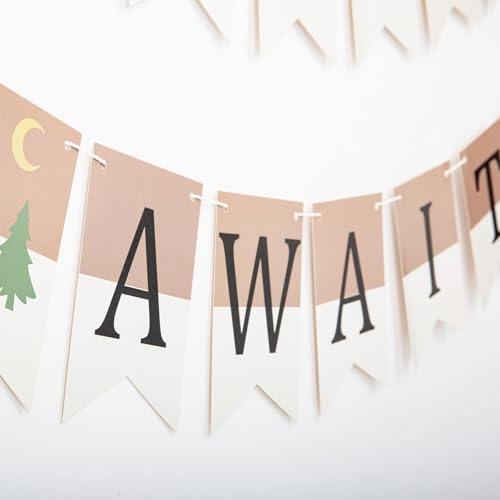 Adventure Awaits Banner - Rustic Camping Party Decor for Events