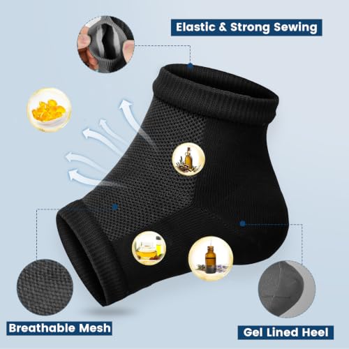 OKbutler Moisturizing Heel Socks for Cracked Heels - 2 Pairs