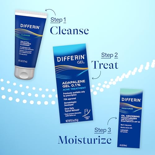 Differin Acne Treatment Gel with 0.1% Adapalene - 15g Tube