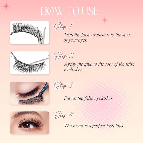 FADLASH Cat Eye Wispy False Eyelashes - 10 Pairs D Curl
