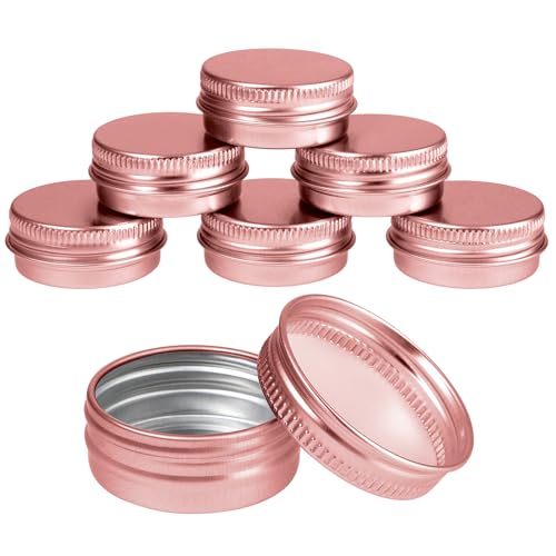 6 Pack Metal Round Aluminum Tin Jar Containers - 0.5 oz