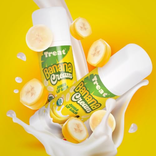 Treat Jumbo Organic Banana Cream Lip Balm for Dry, Chapped Lips