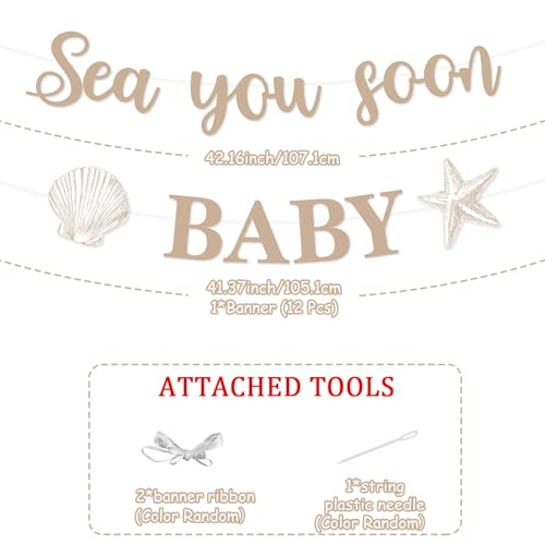 Ocean-Themed Baby Shower Banner - Sea You Soon with Cute Animals