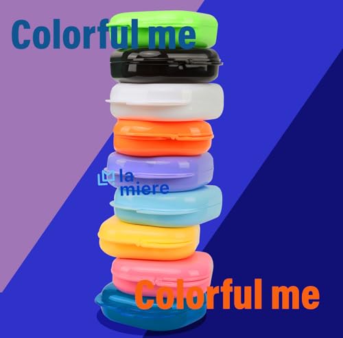 LA MIERE Purple Retainer Case with Vent Holes, Secure Snap Lock Denture Storage