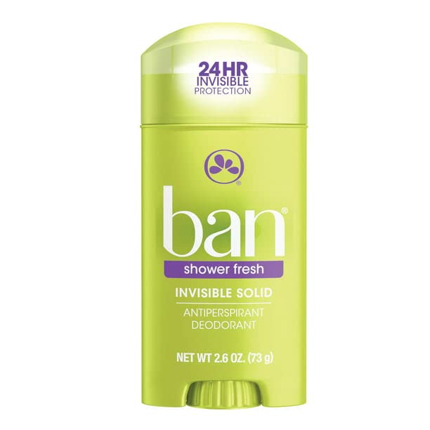 Ban Invisible Solid Antiperspirant Deodorant, Shower Fresh, 2.6oz (3 Pack)