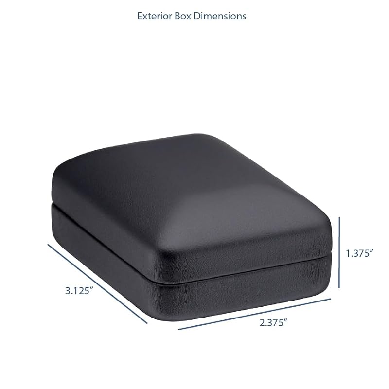 Elegant Black PU Leather Pendant Necklace Box with Satin Lining
