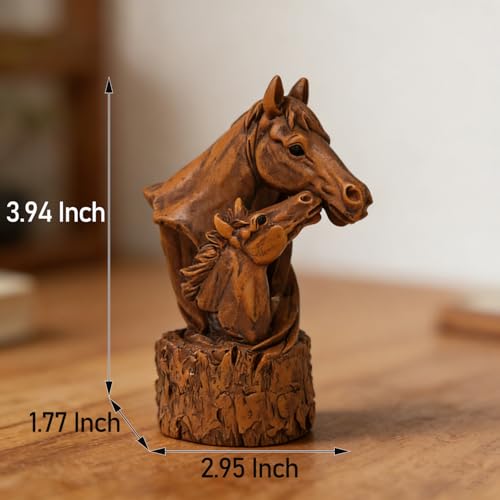 MeritMode Mare and Foal Horse Figurine - Rustic Equestrian Decor