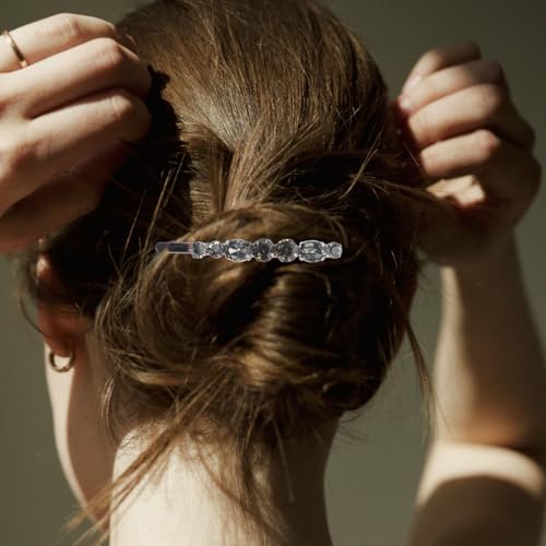 Lurrose Black Rhinestone Bobby Pins 2-Pack Elegant Hair Accessories
