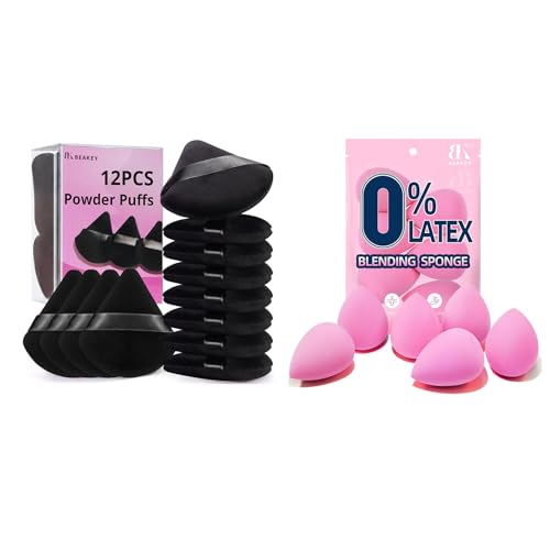 BEAKEY Triangle Powder Puff Set - 12 Ultra-Soft Makeup Sponges