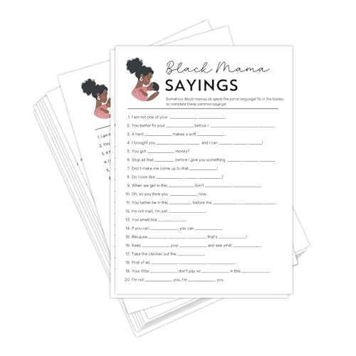 Baby Shower Game Cards - 50 Fun Fill-in-the-Blank Party Activity Sheets