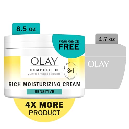 Olay Complete+ Rich Fragrance-Free Moisturizer 8.5oz - Hydrating, Nourishing & Strengthening for Sensitive Skin