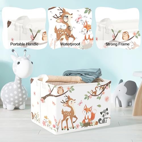 Fox Animal Storage Basket - 36L Foldable Laundry Hamper