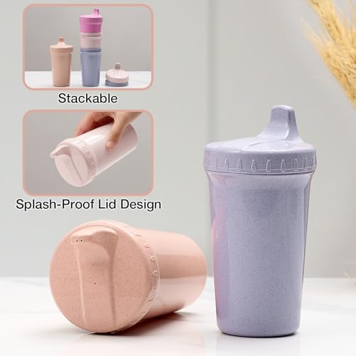 Meolibour 4-Pack Spill-Proof Sippy Cups for Toddlers