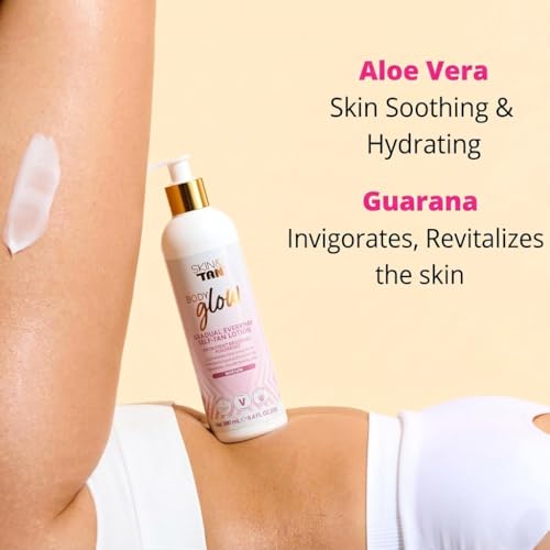 Skinny Tan Medium Gradual Body Glow Lotion - 9.4 oz, Hydrating & Vegan