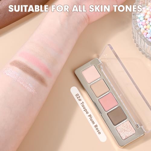 Anwuozu Taupe Plum Rose Eyeshadow Palette - Neutral Nude Matte & Shimmer Shades, 1 Count