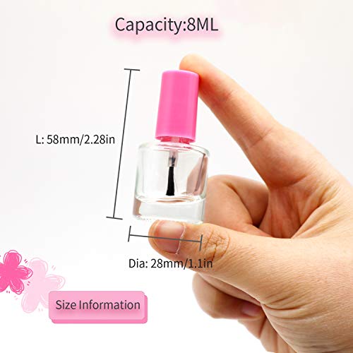 GTHER 8ML Empty Nail Polish Bottles with Brush, Funnel & Mixing Balls (20PCS)