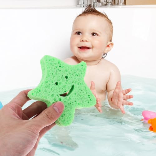 6-Pack Star Shaped Bath Sponge - Exfoliating Body Scrubber