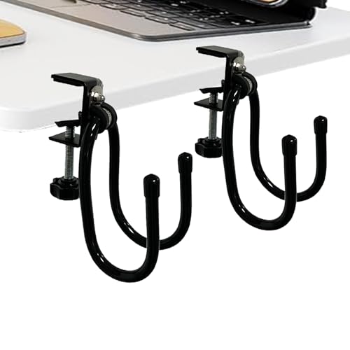 AUXPhome Portable Desk Mount Hooks - 2 Pack Heavy-Duty Hangers