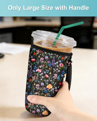 Fintie Insulated Iced Coffee Sleeve - 3 Pack, Reusable Neoprene Drink Covers for Hot & Cold Beverages