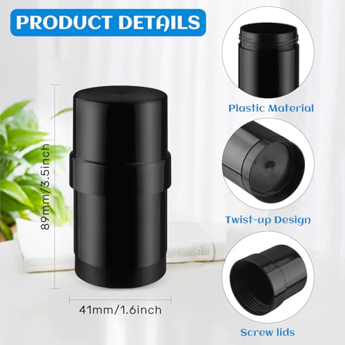 Wresty 30g Empty Deodorant Containers - 10 Pack Refillable Twist-Up Tubes