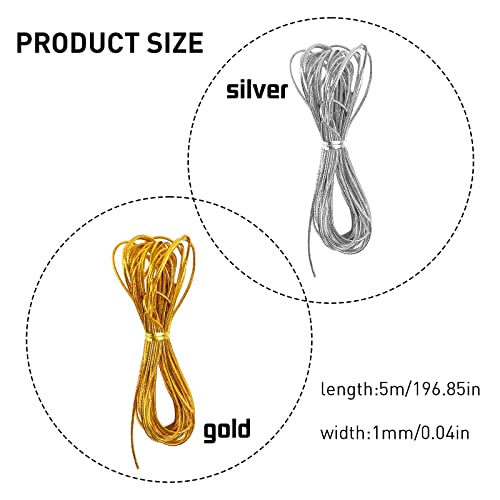 4 Pack 5M Hair Braiding Strings - Gold & Silver Accessory
