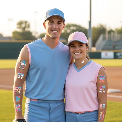 Gameza 6 7 Temporary Tattoos - Over 200 Birthday Party Stickers for Kids, Baseball, Ice Cream Themes