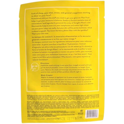Patchology Let It Glow Hydrating Facial Sheet Mask - 1 Pack