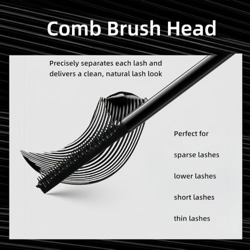 LESITI Waterproof Black Mascara with Comb Brush for Defined Lashes