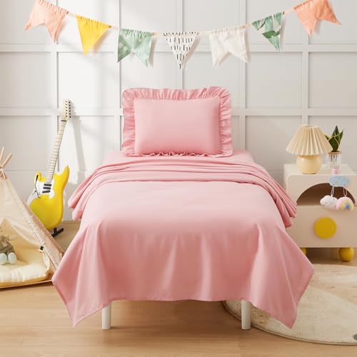 Light Pink Toddler Sheet Set - 3 Piece Microfiber Bedding