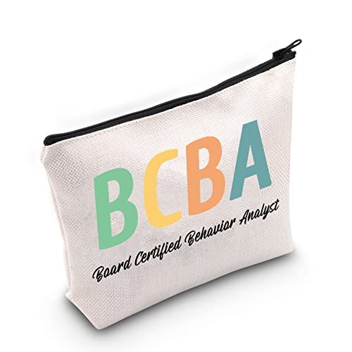 BCBA Therapist Zipper Makeup Bag - Certified Behavior Analyst Gift
