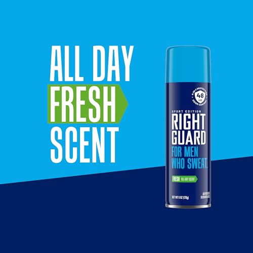 Right Guard Sport Fresh Scent Antiperspirant & Deodorant Spray 6oz Pack of 3 - 48H Long-Lasting Men’s Protection