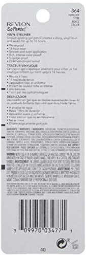 Revlon So Fierce Vinyl Eyeliner - Force of Steel, Waterproof Gel, 0.04 Ounce