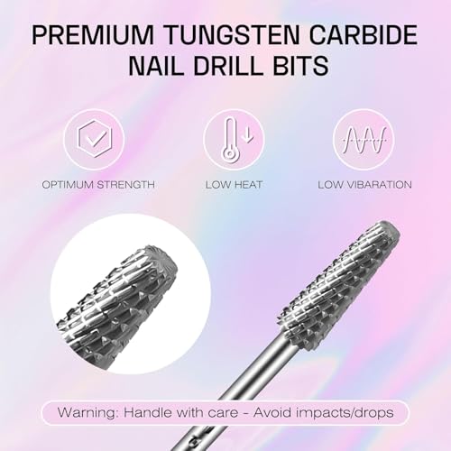 Depvko 3/32'' Nail Drill Bits - Carbide for Acrylic Gel Nails