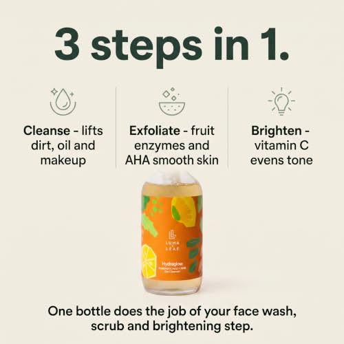 Luma & Leaf Vitamin C Brightening Enzyme Face Wash - Gentle Exfoliating Gel