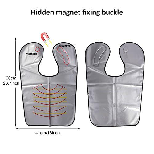 White Waterproof Hair Cutting Cape with Magnetic Neck Closure for Salon & Home Use