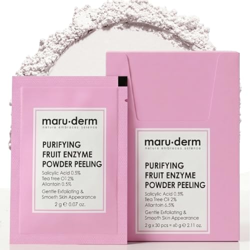 Maruderm Fruit Enzyme Powder Exfoliant for Face - Gentle Pore Cleansing & Brightening, 60g