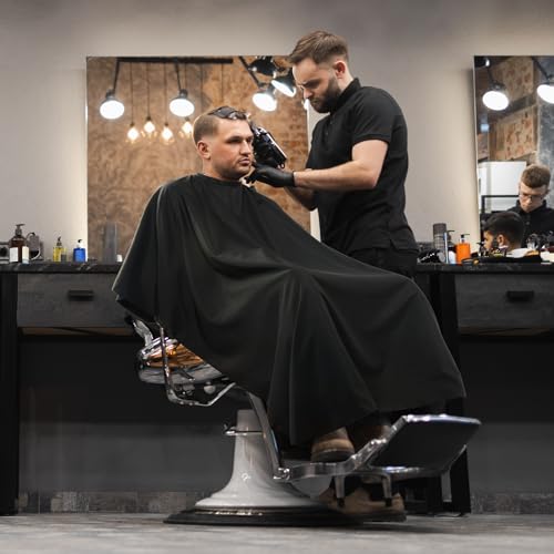 Adjustable Waterproof Hair Cutting Cape for Salon Use - Black