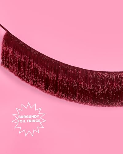 Burgundy Fringe Banner 49 Inch | Bachelorette & Birthday Decor