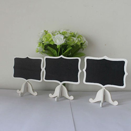 12 Pack Mini White Frame Chalkboards with Easels for Weddings & Parties