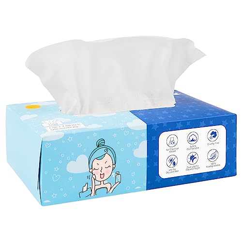 Orighty Biodegradable Disposable Face Towels - 100 ct, Ultra Soft & Absorbent Makeup Remover