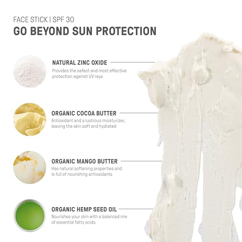 Raw Elements SPF 30 Mineral Face Sunscreen Stick, 0.5 oz Travel Size